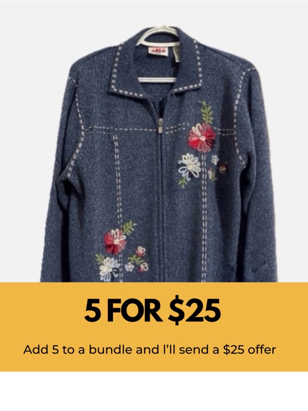 Alia vintage embroidered full zip cardigan.